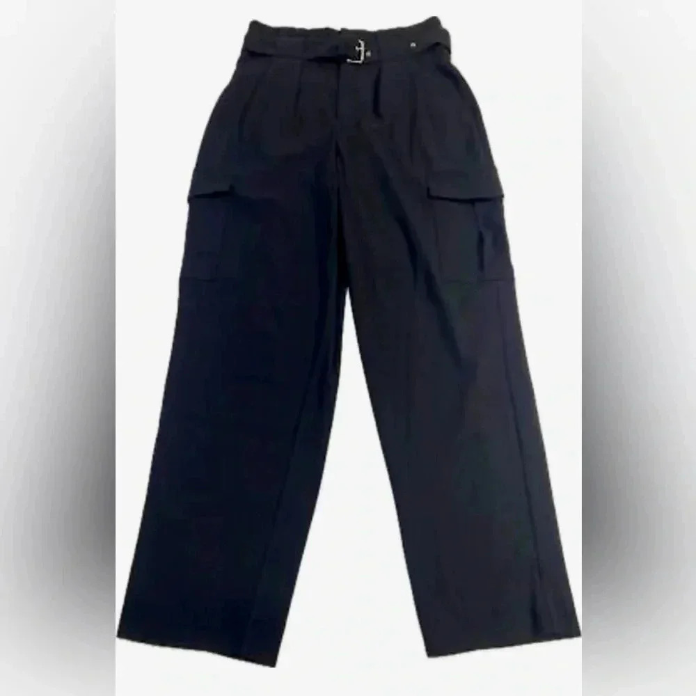NWT Nicole Miller size 8 wide leg belted pants with pockets - Picture 1 of 4